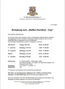 3. Steffen Hornfeck-Cup vom 30.01.-01.02.2026