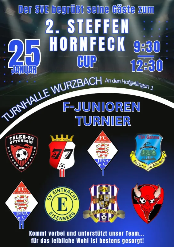 Teilnehmerfeld F- Junioren zum 2. Steffen Hornfeck Cup am 25.01.25