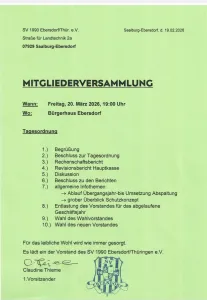 20.03.2026- die Mitglieder- und Sektionsversammlung steht an!